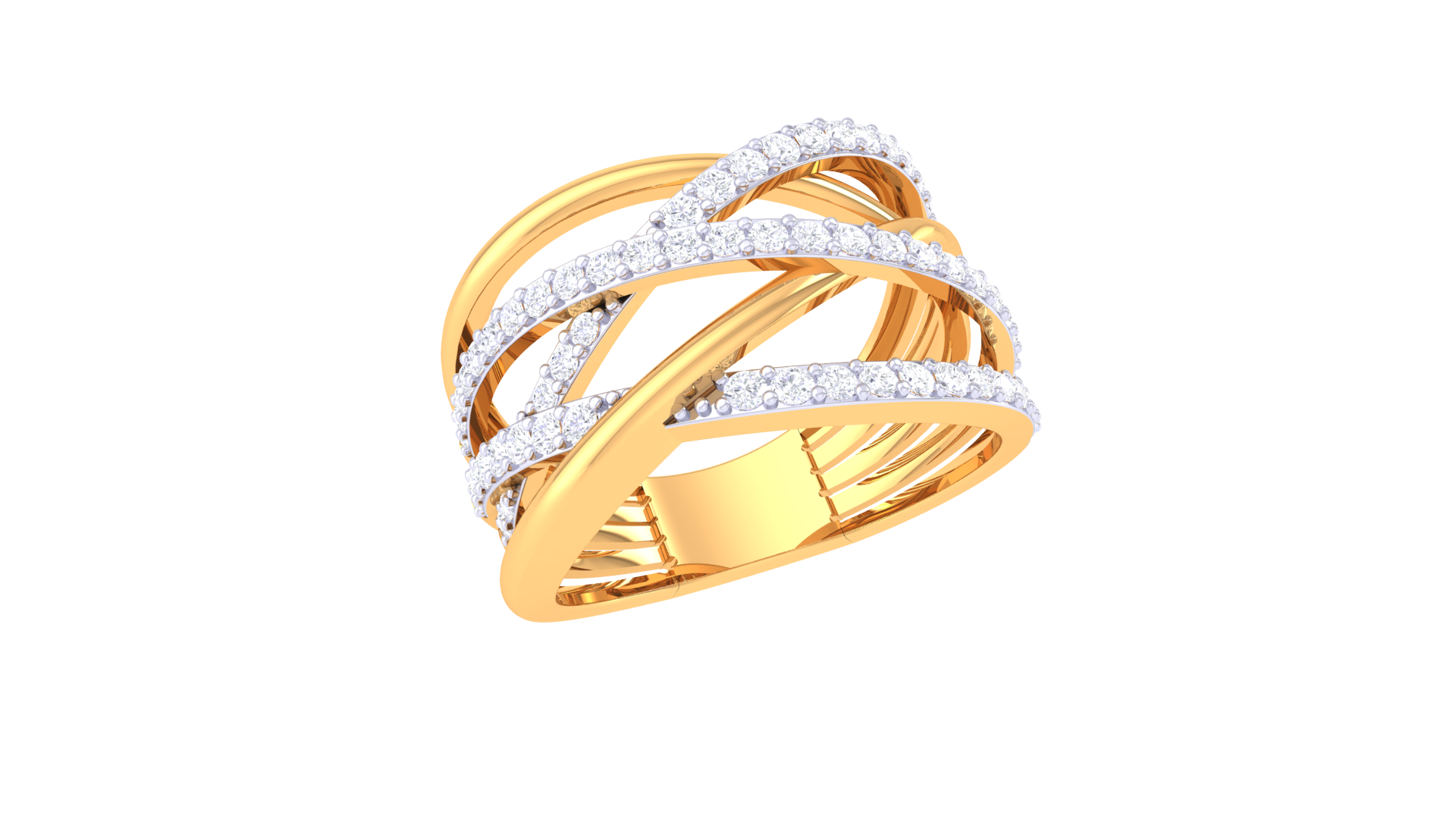Solar Flare Ribboned Diamond Ring