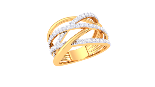 Solar Flare Ribboned Diamond Ring