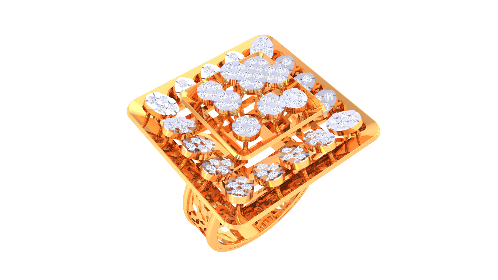 Square Cluster Brilliance Accent Ring