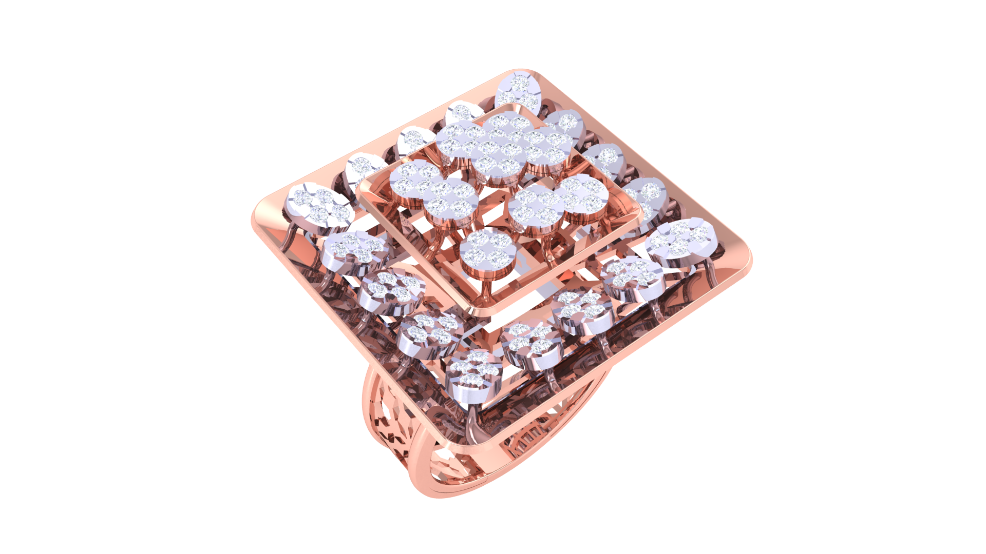 Square Cluster Brilliance Accent Ring