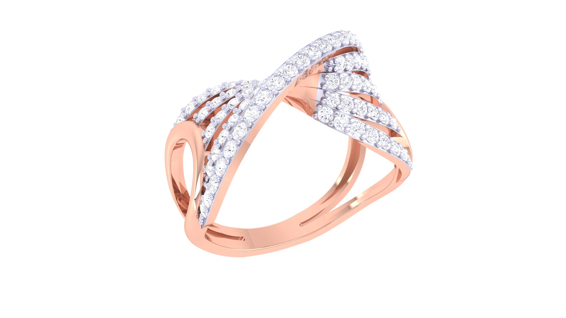 Modern X-Band Sparkle Statement Ring