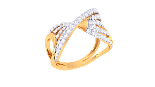 Modern X-Band Sparkle Statement Ring