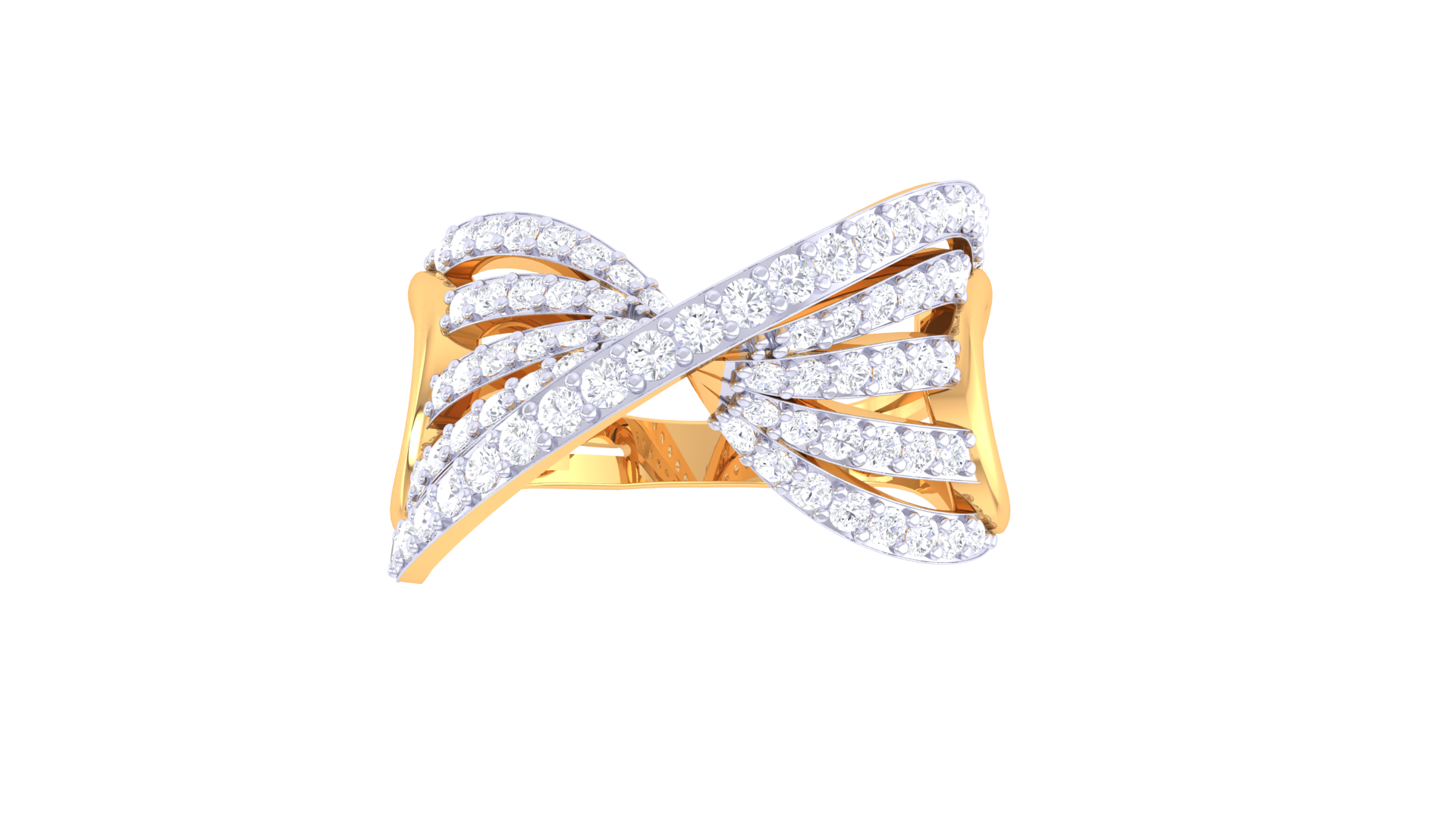 Modern X-Band Sparkle Statement Ring