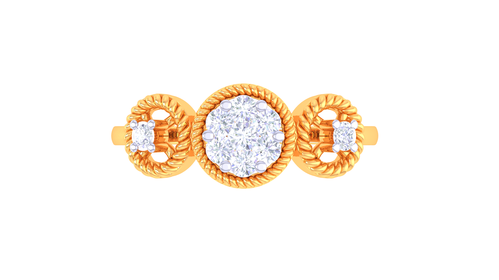Radiant Star Rope Accent Ring