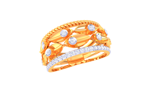Marquise Rope Layered Sparkle Ring