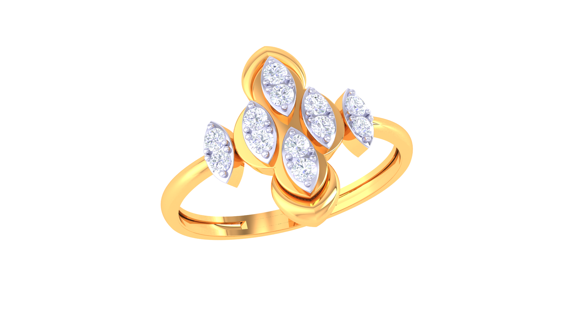 Elegant Marquise Cluster Accent Ring