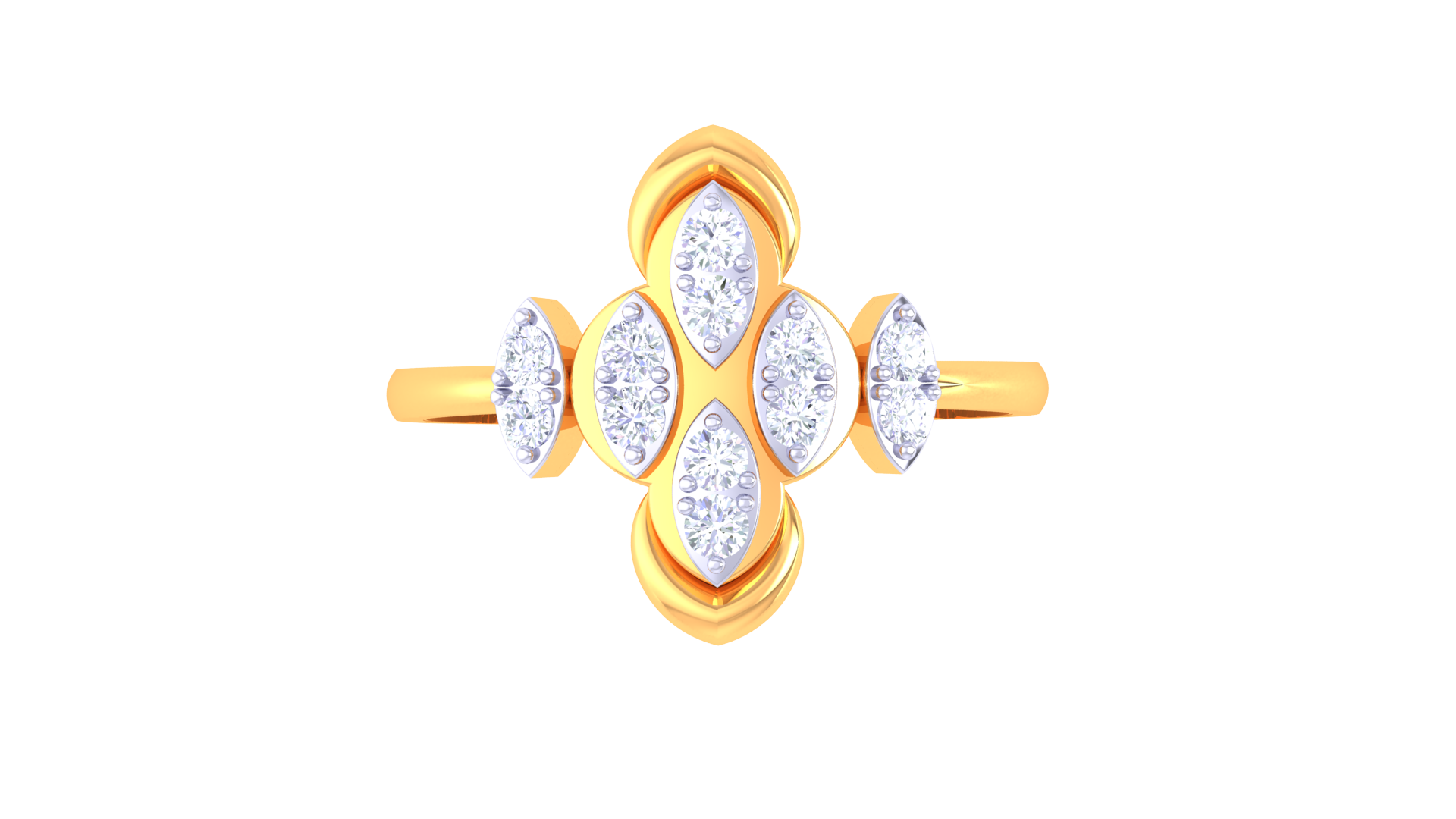 Elegant Marquise Cluster Accent Ring