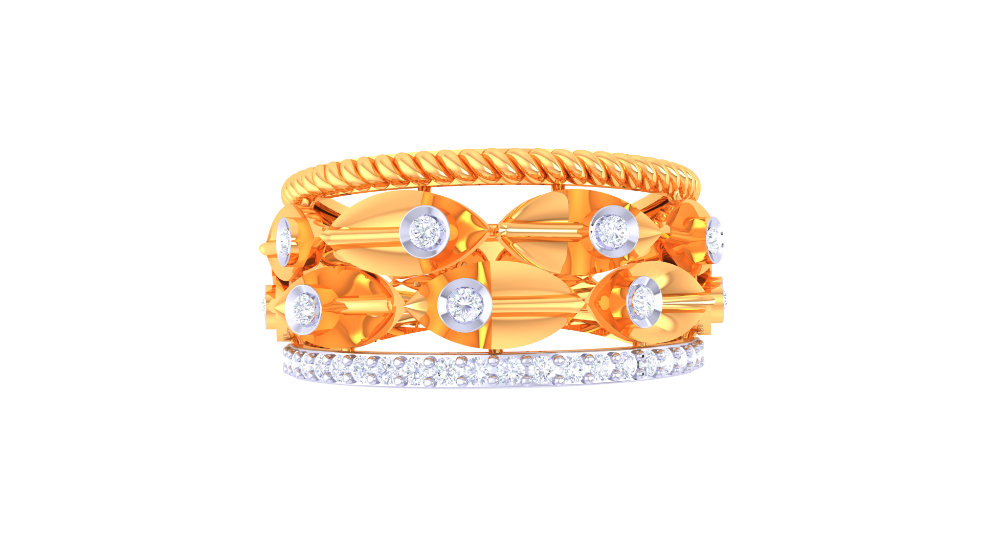 Marquise Rope Layered Sparkle Ring