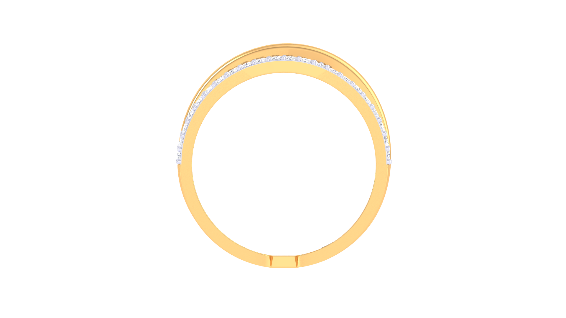 Golden Parallel Pavé Statement Ring