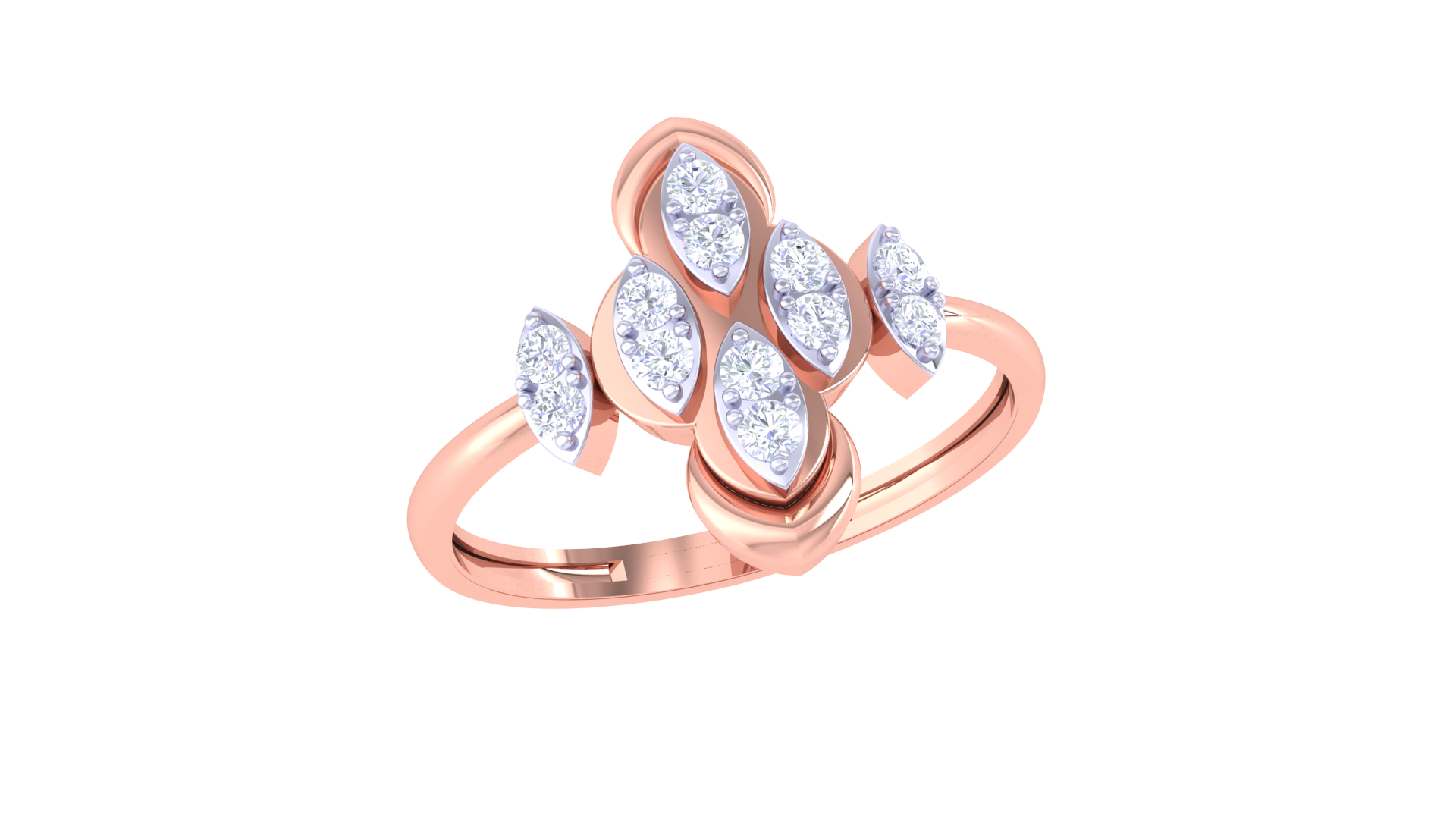 Elegant Marquise Cluster Accent Ring