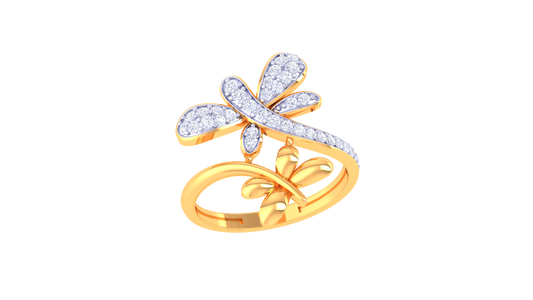 Dragonfly Duo Sparkle Statement Ring