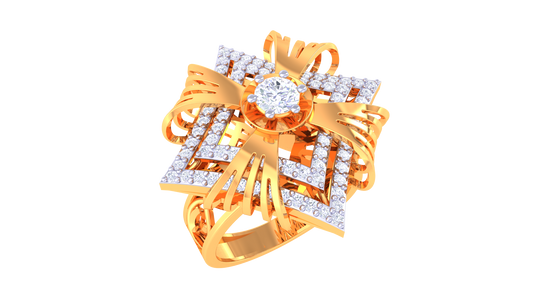 Luxura Square Cluster Designer Ring