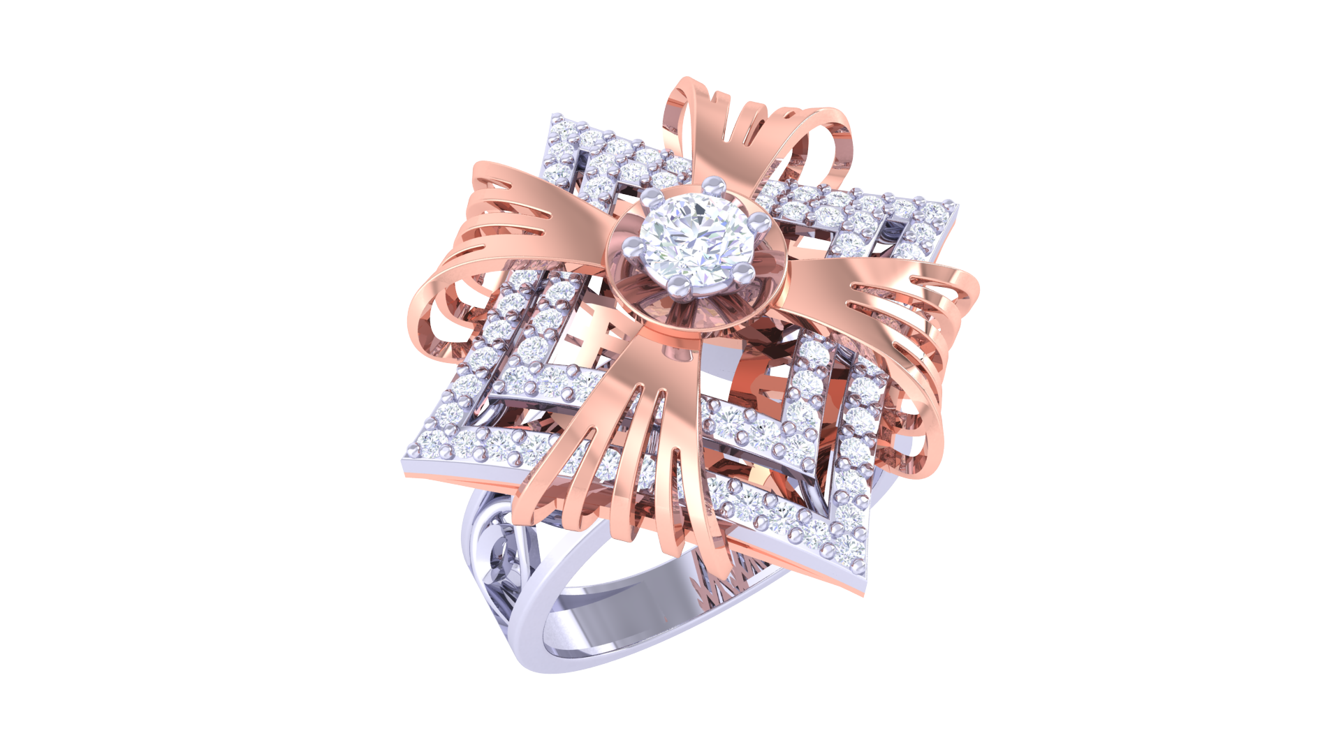 Luxura Square Cluster Designer Ring