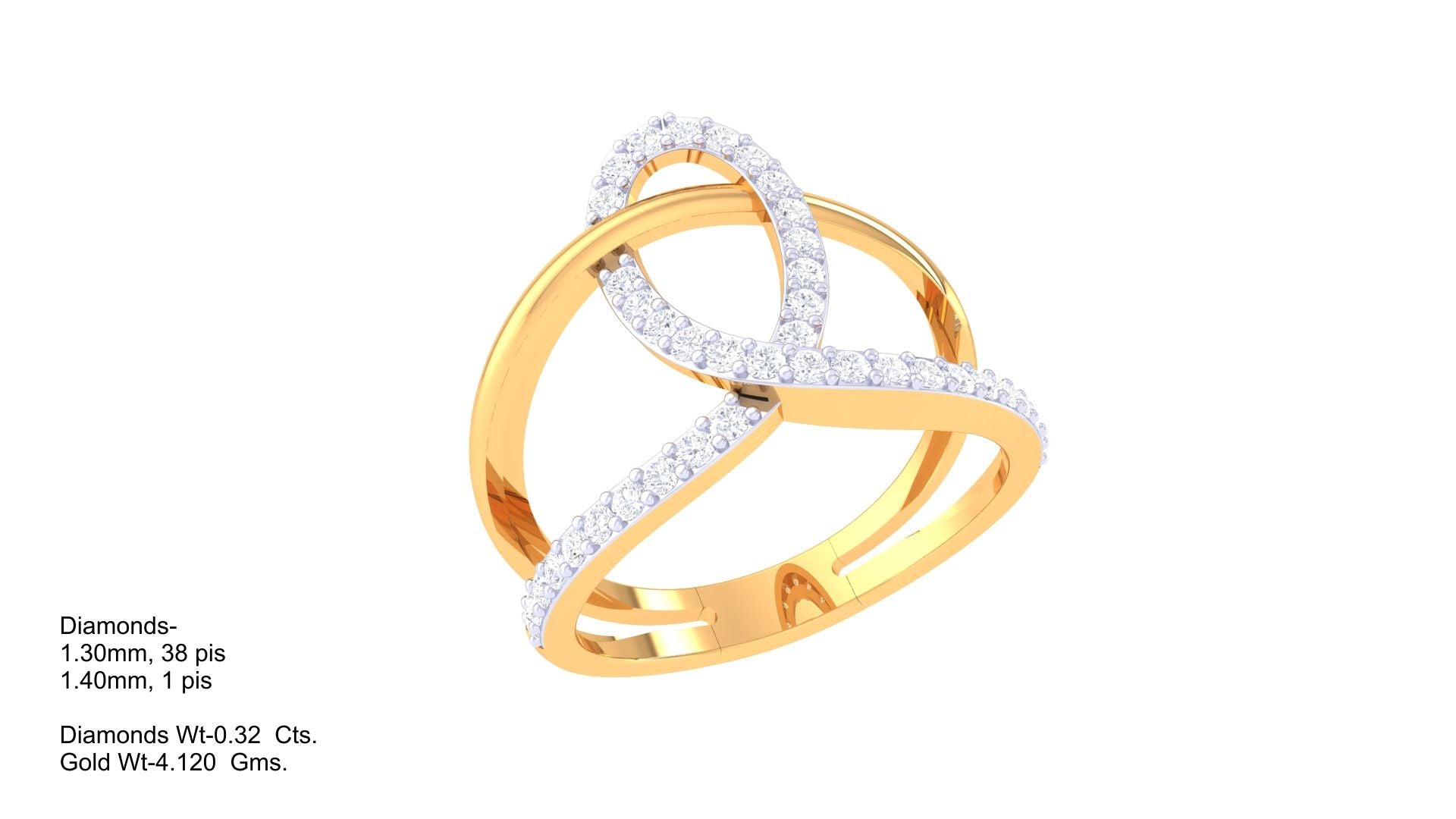 Elegant Twist Diamond Accent Ring