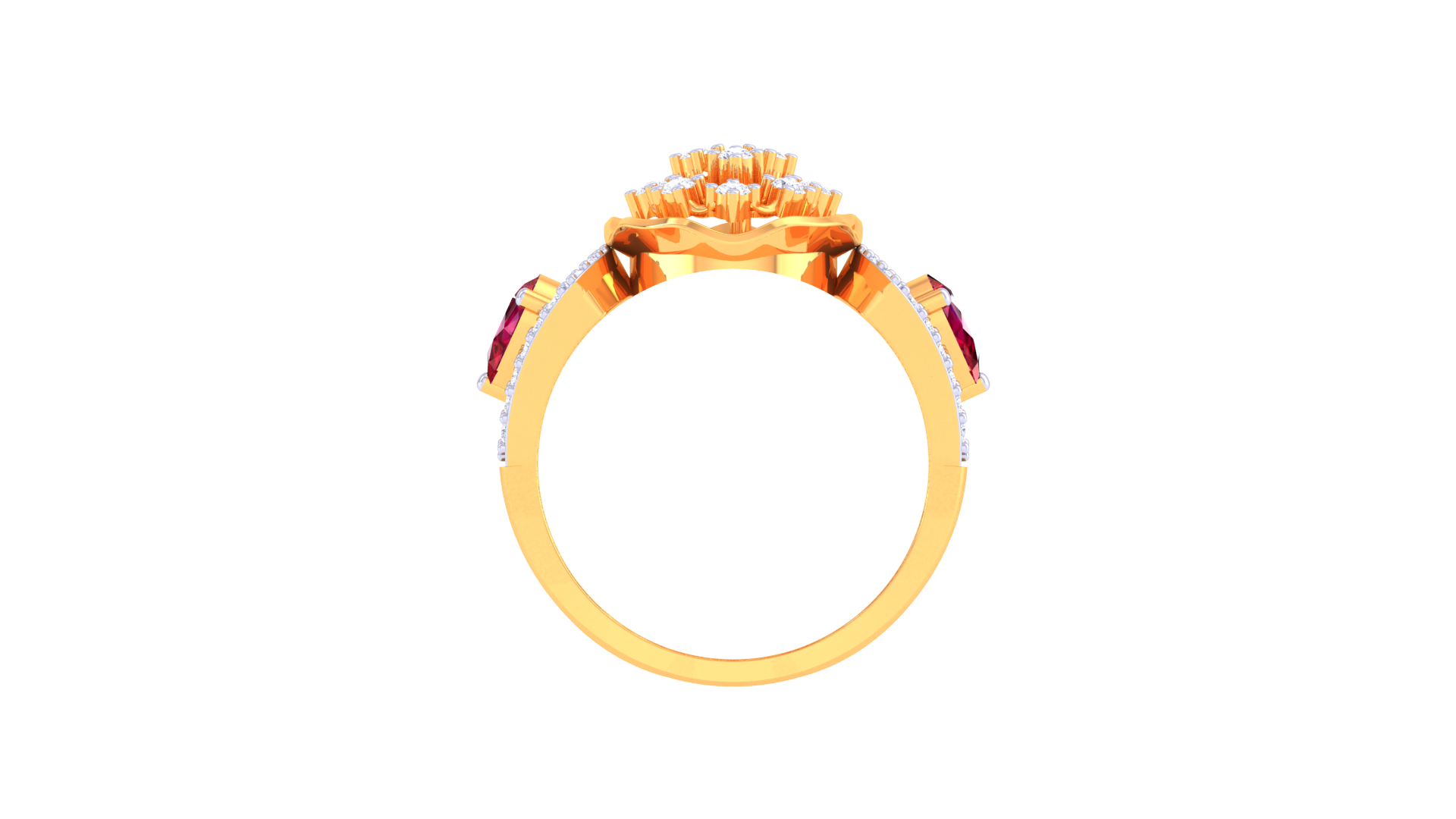 Intricate Net Sparkle Statement Ring