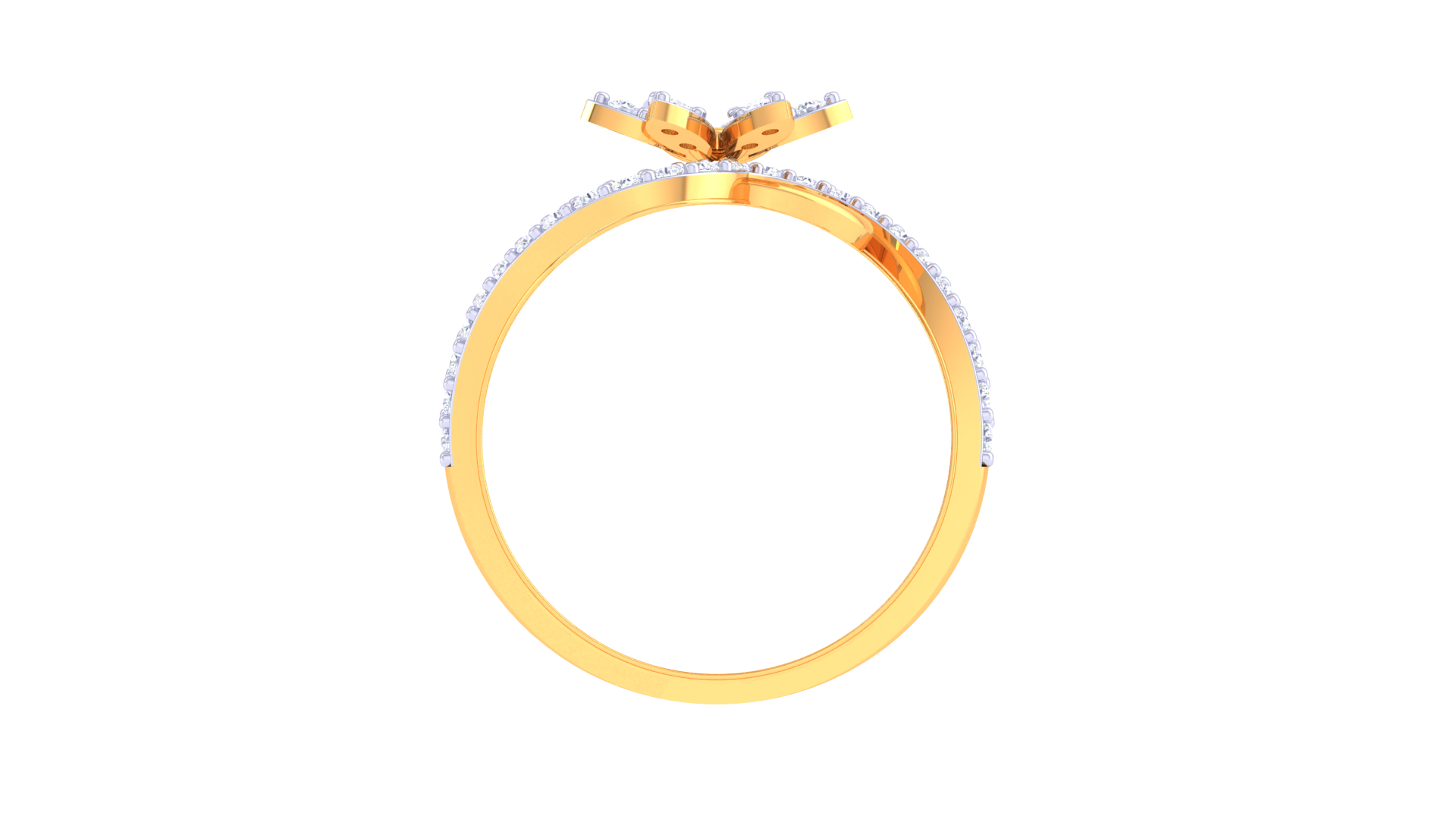 Floral Wave Sparkle Designer Ring