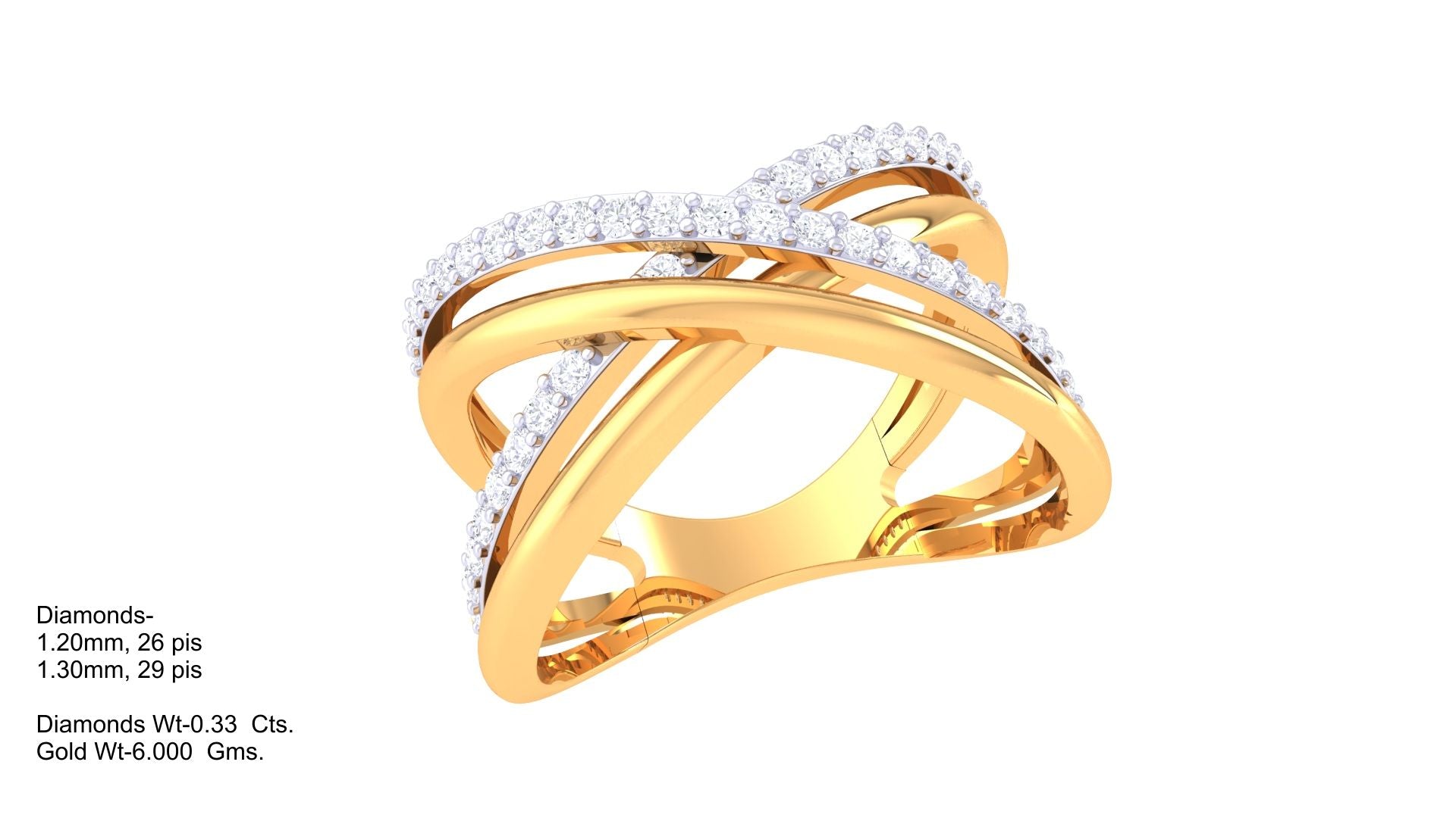 Golden X Harmony Diamond Ring