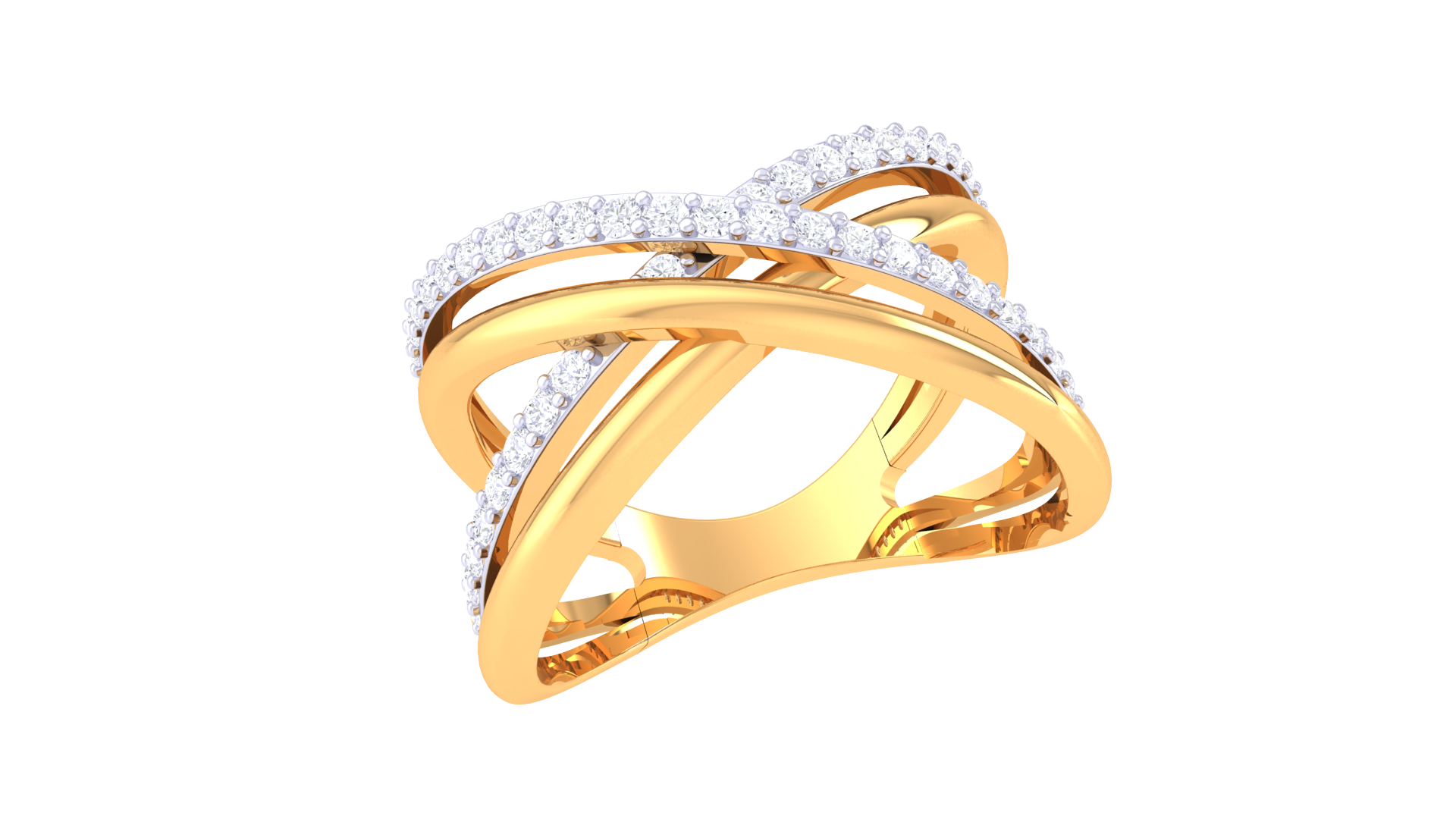 Golden X Harmony Diamond Ring