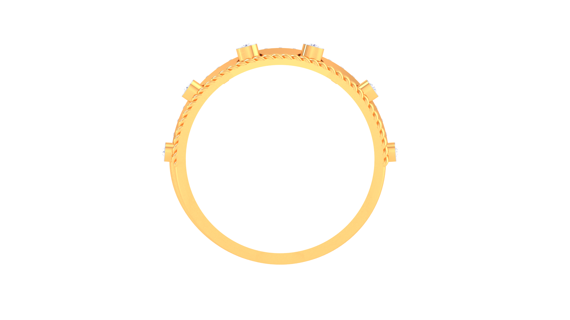 Rope Edge Diamond Statement Ring