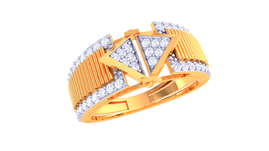 Triad Sparkle Modern Grooved Ring