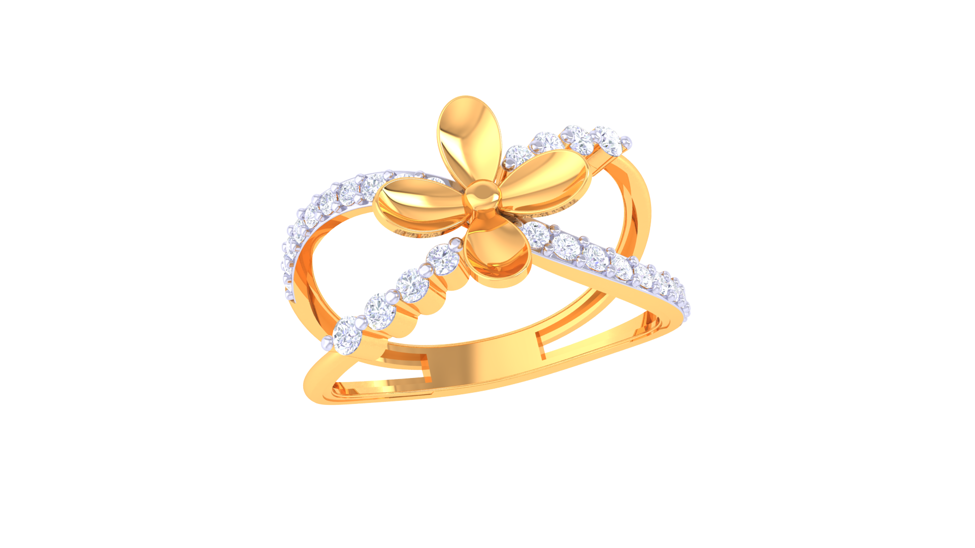Elegant Flowerline Signature Band Ring
