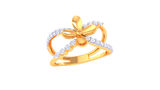 Elegant Flowerline Signature Band Ring