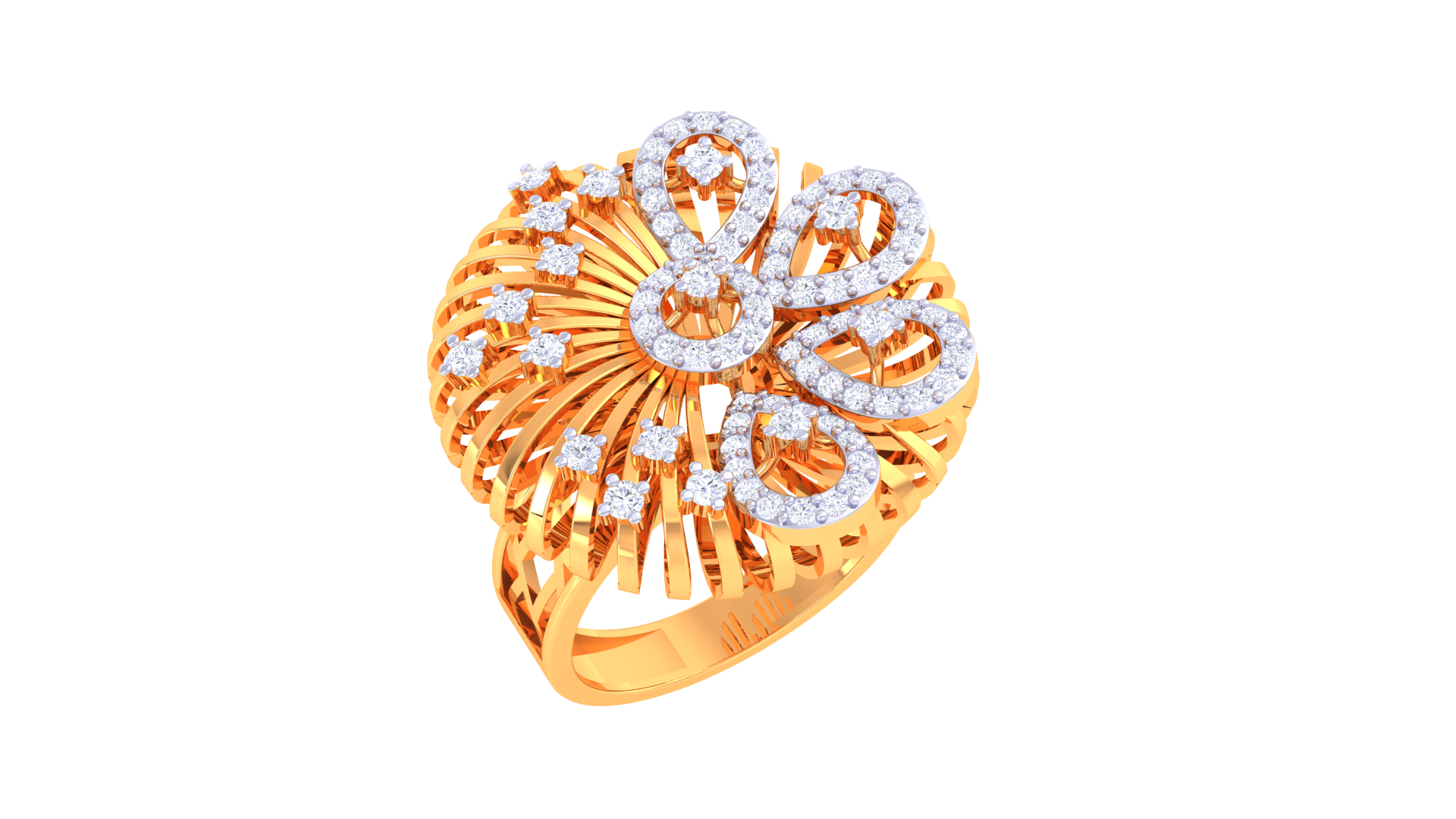 Golden Breeze Sparkle Statement Ring