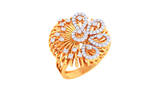 Golden Breeze Sparkle Statement Ring