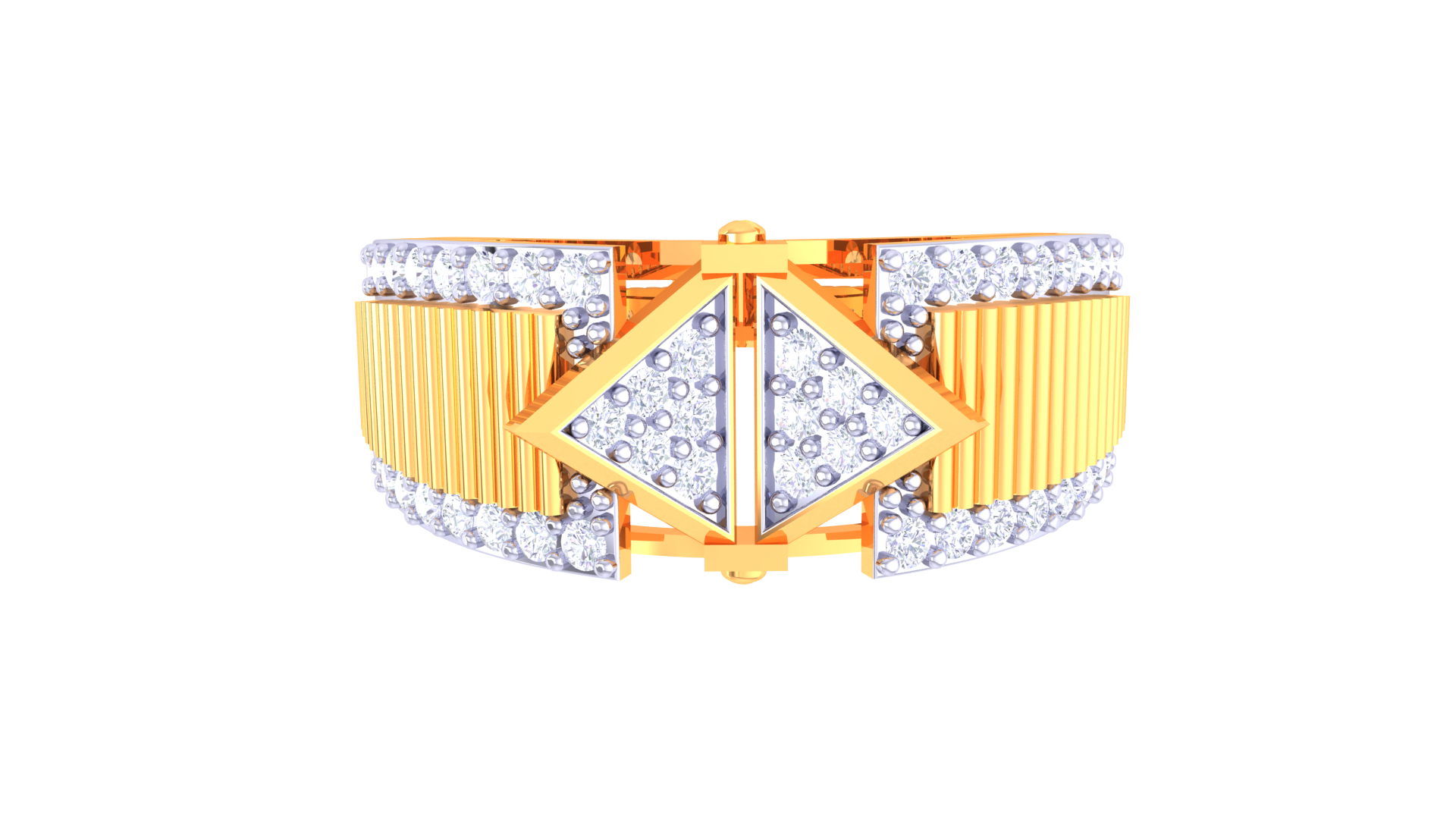 Triad Sparkle Modern Grooved Ring
