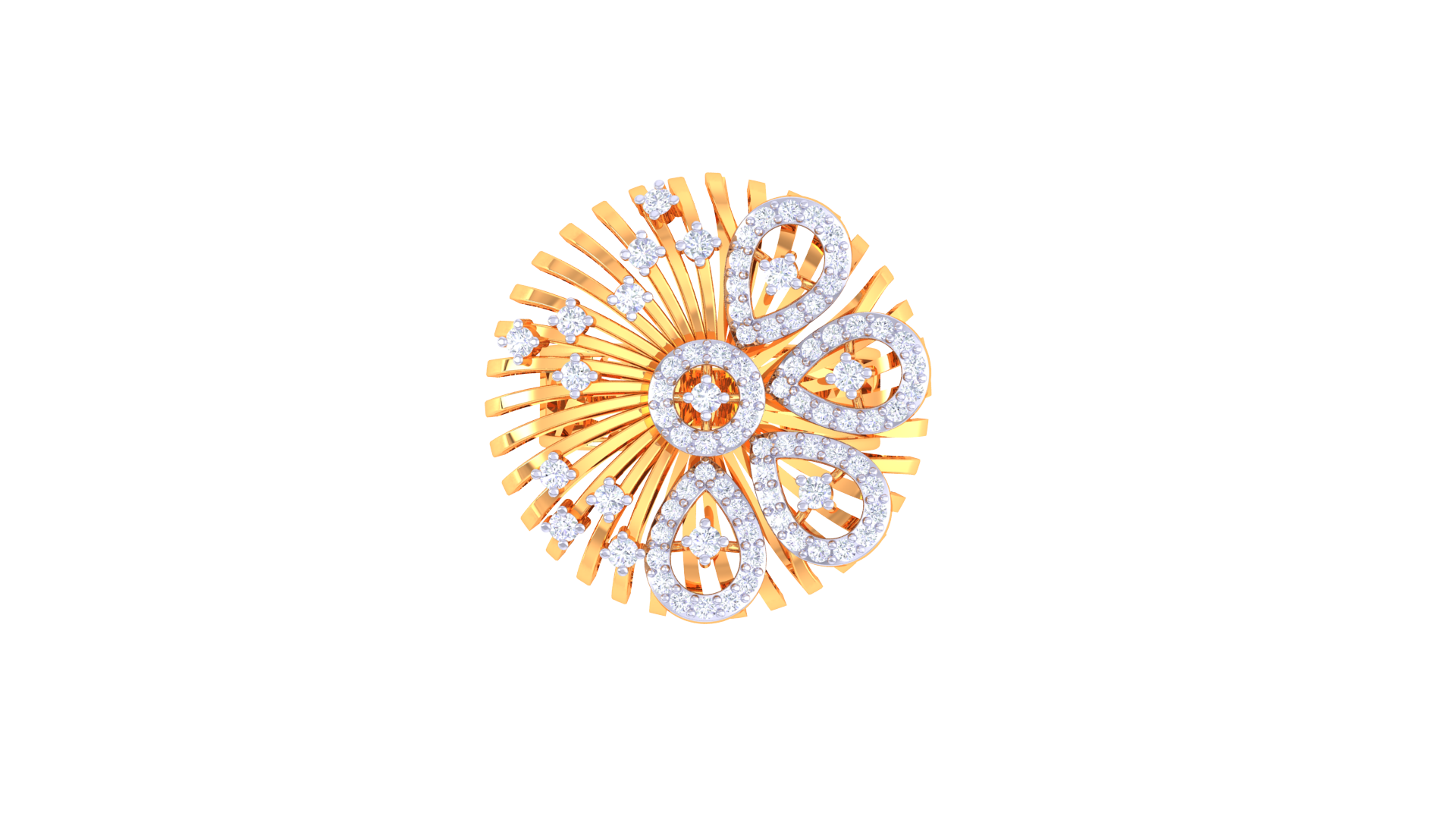 Golden Breeze Sparkle Statement Ring