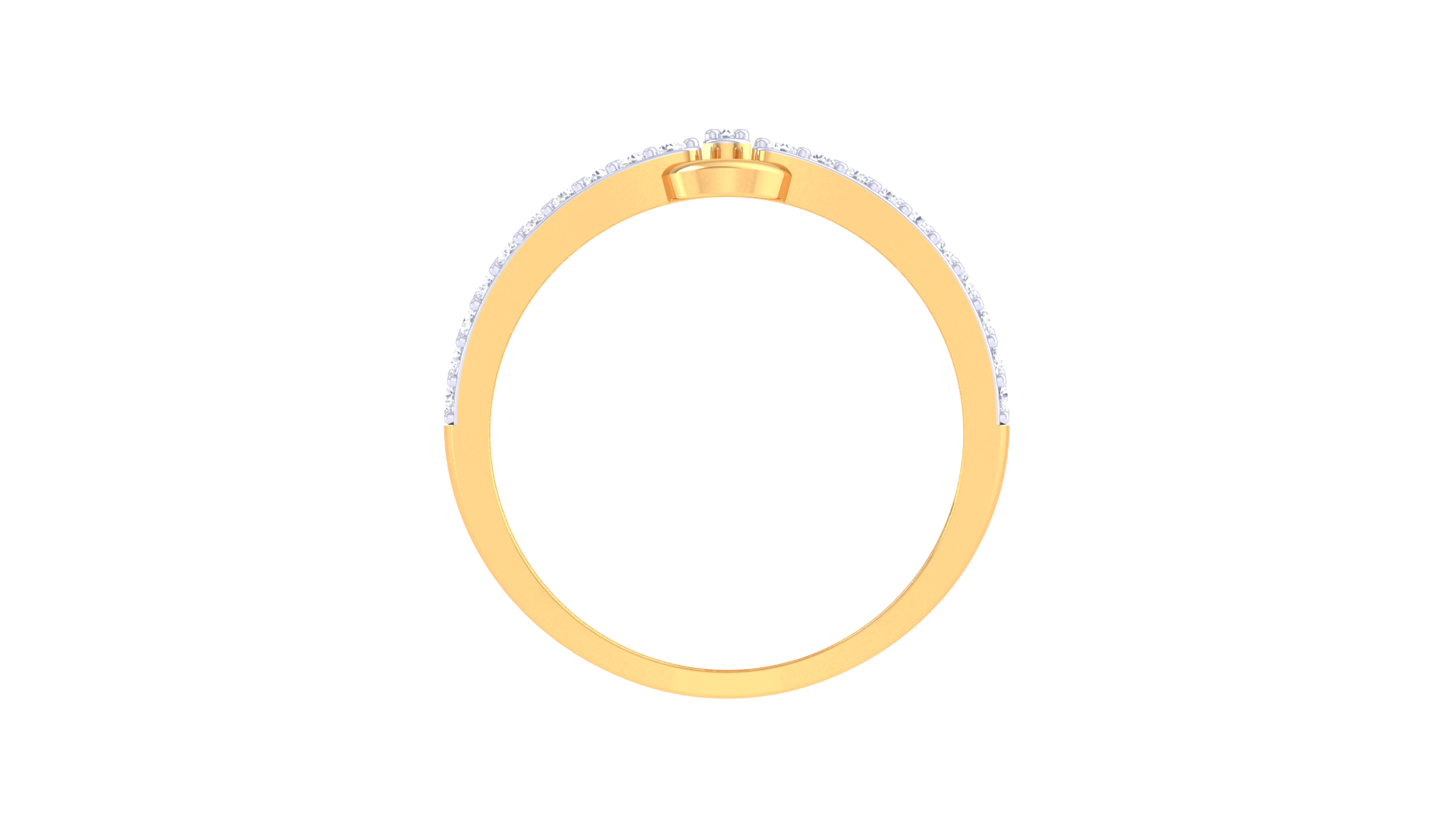 Modern H-Motif Sparkle Band Ring