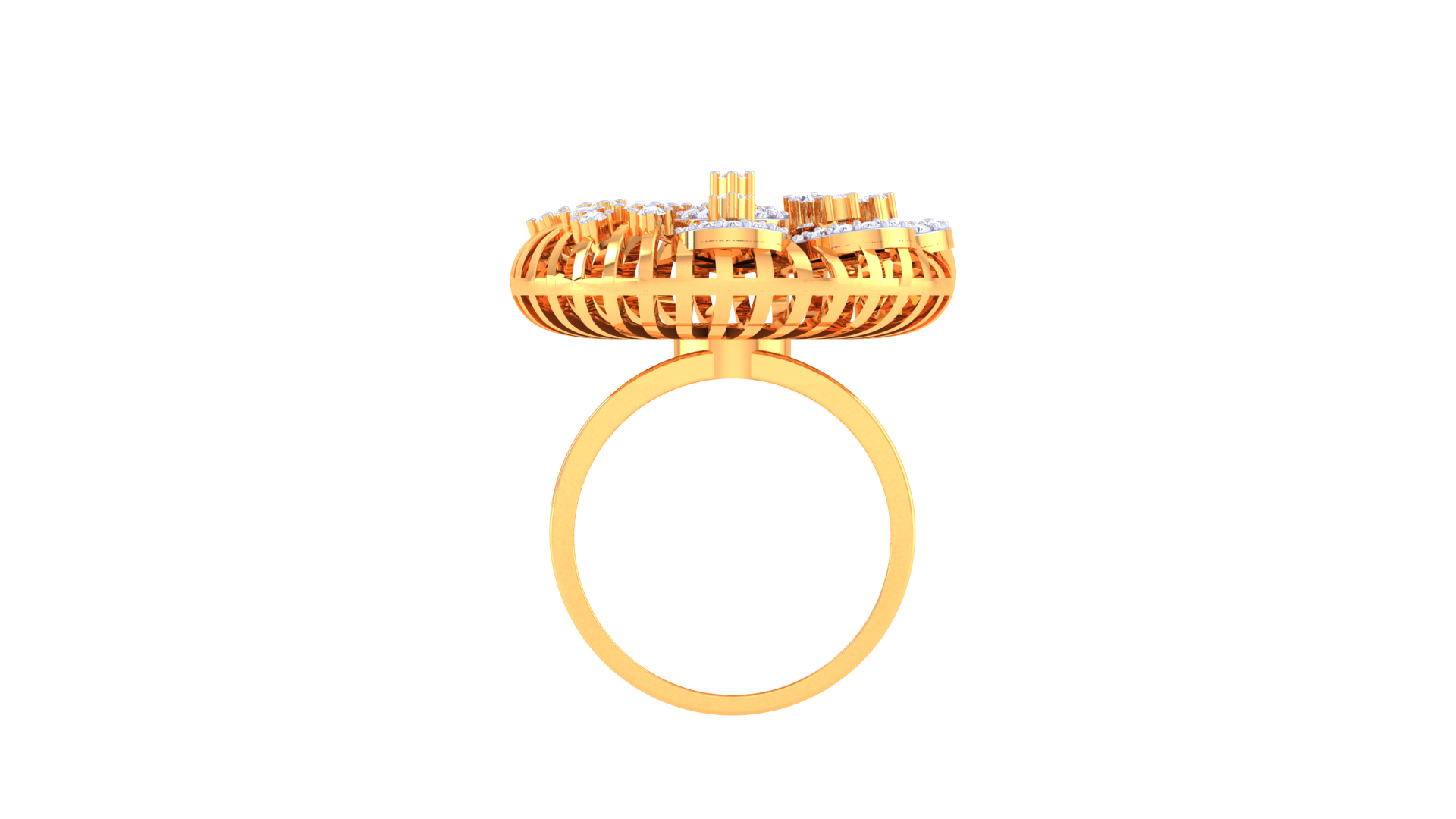 Golden Breeze Sparkle Statement Ring