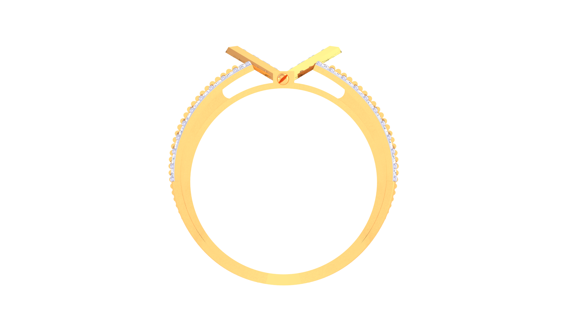 Triad Sparkle Modern Grooved Ring