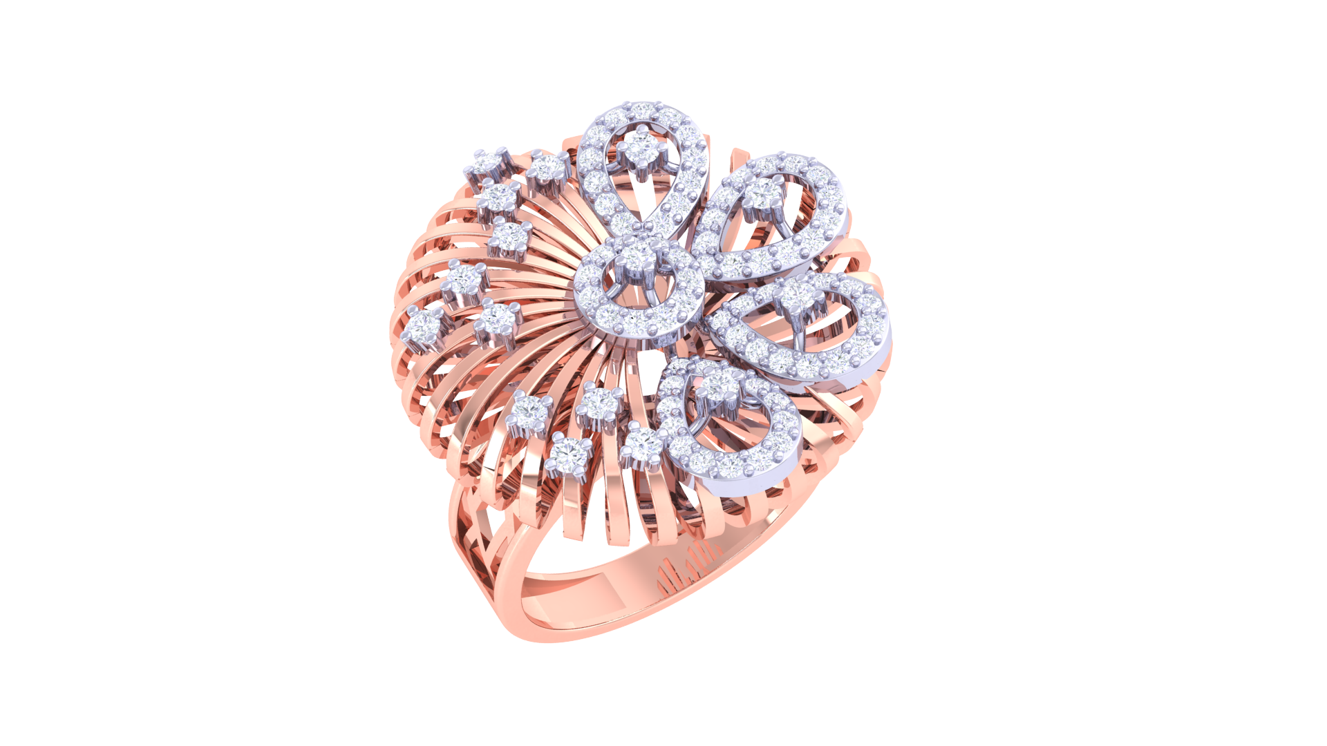 Golden Breeze Sparkle Statement Ring