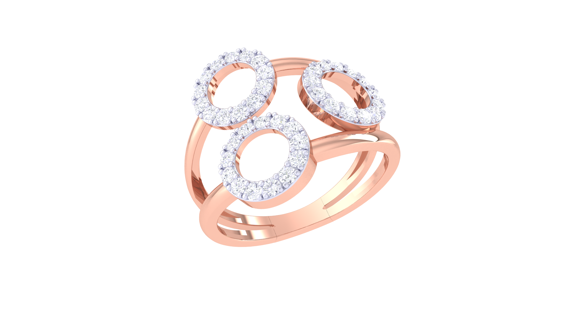 Triple Orbit Diamond Accent Ring