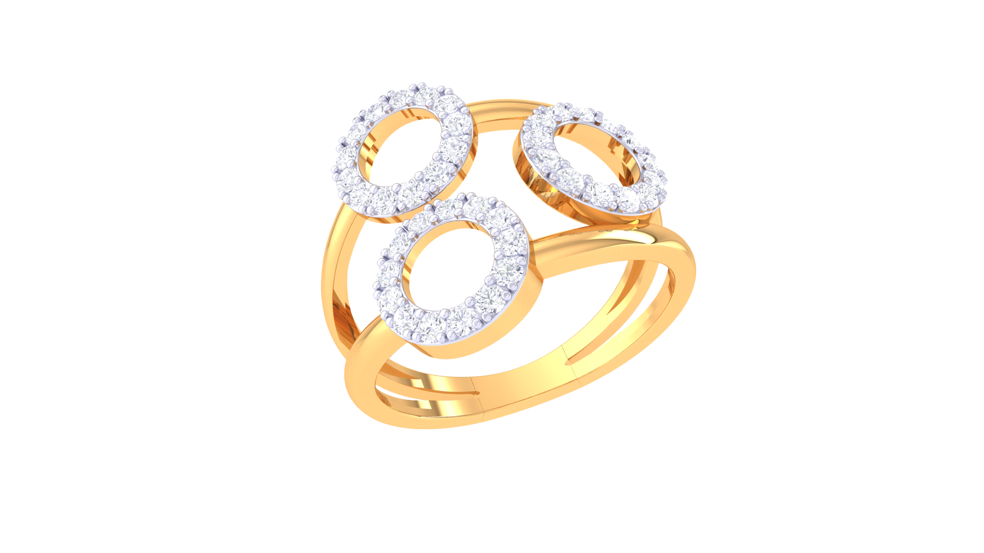 Triple Orbit Diamond Accent Ring