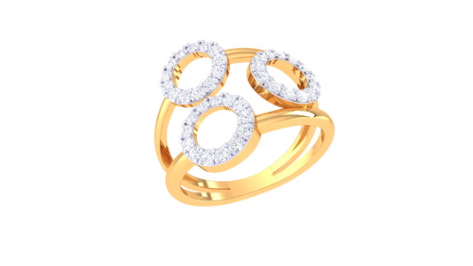 Triple Orbit Diamond Accent Ring