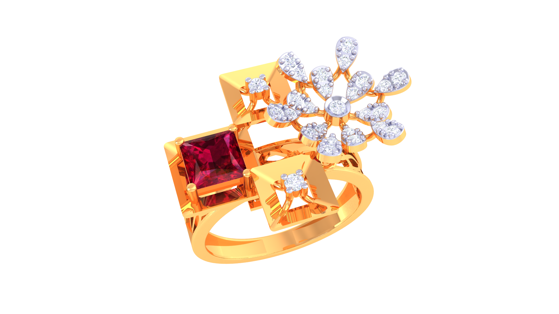 Artisan Ruby Sparkle Statement Ring