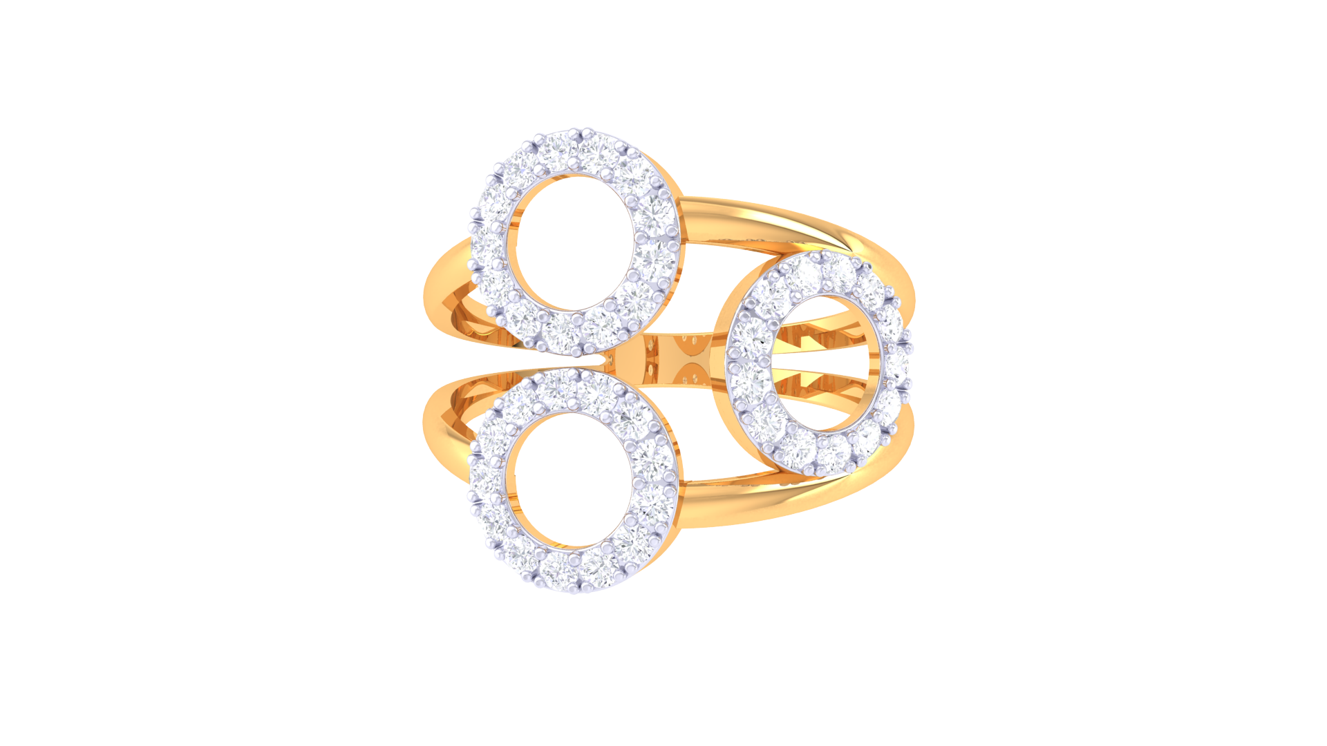 Triple Orbit Diamond Accent Ring