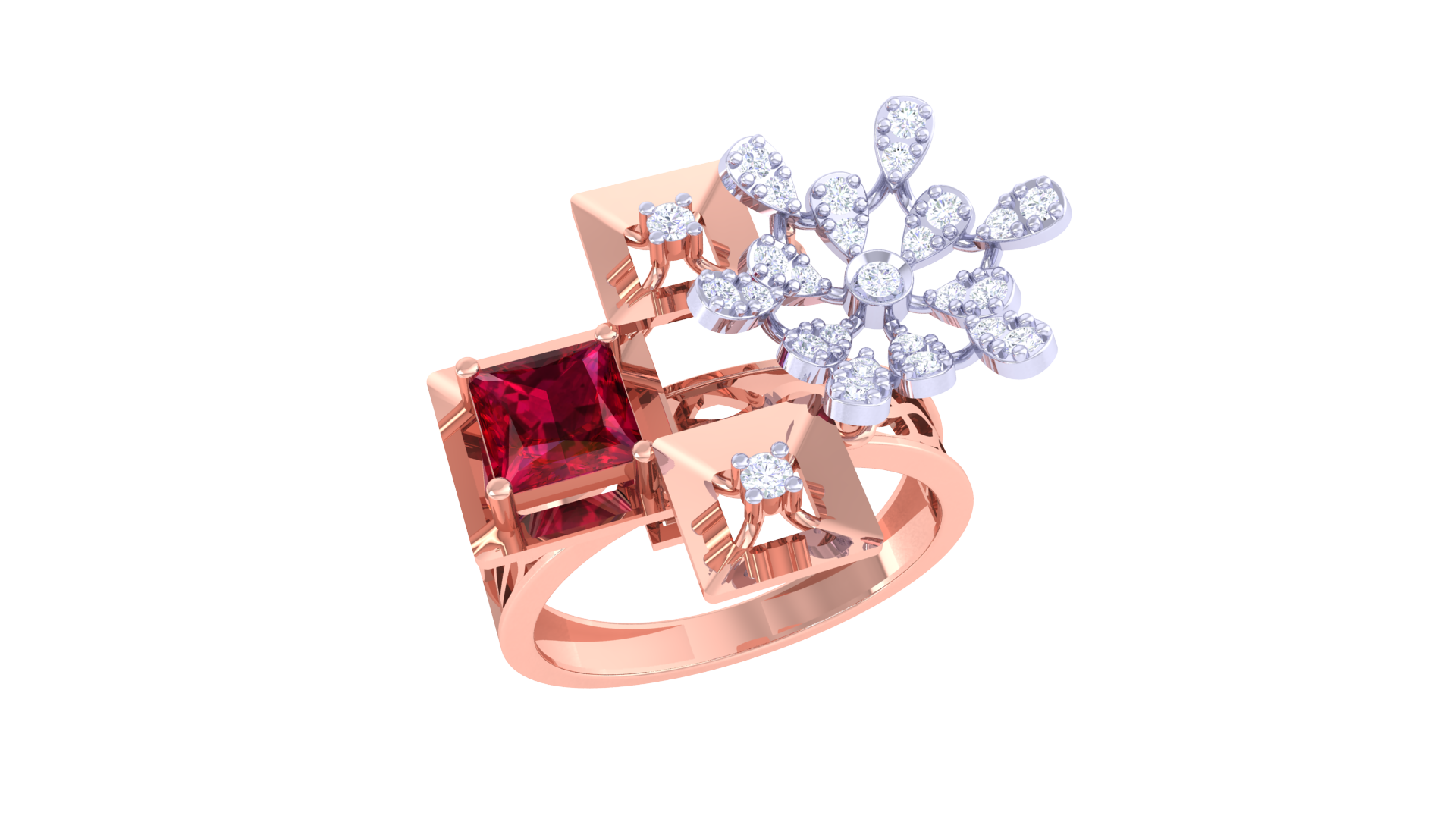 Artisan Ruby Sparkle Statement Ring