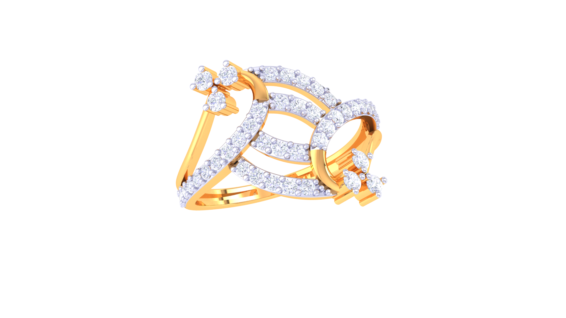 Radiant Flow Multirow Accent Ring