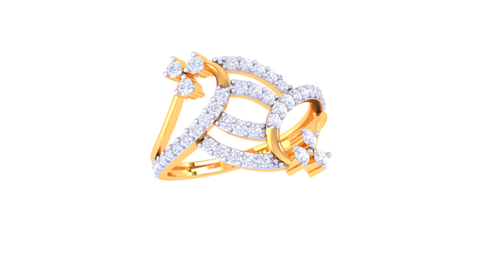 Radiant Flow Multirow Accent Ring