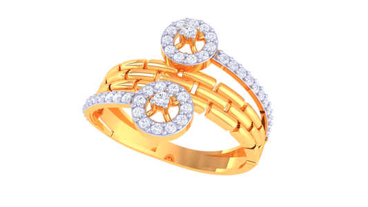 Dual Orbit Sparkle Designer Ring