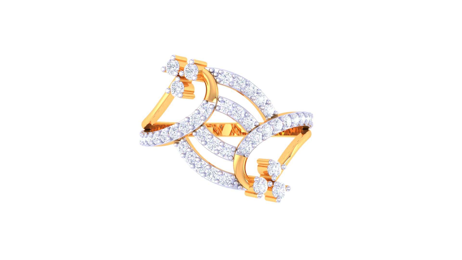 Radiant Flow Multirow Accent Ring