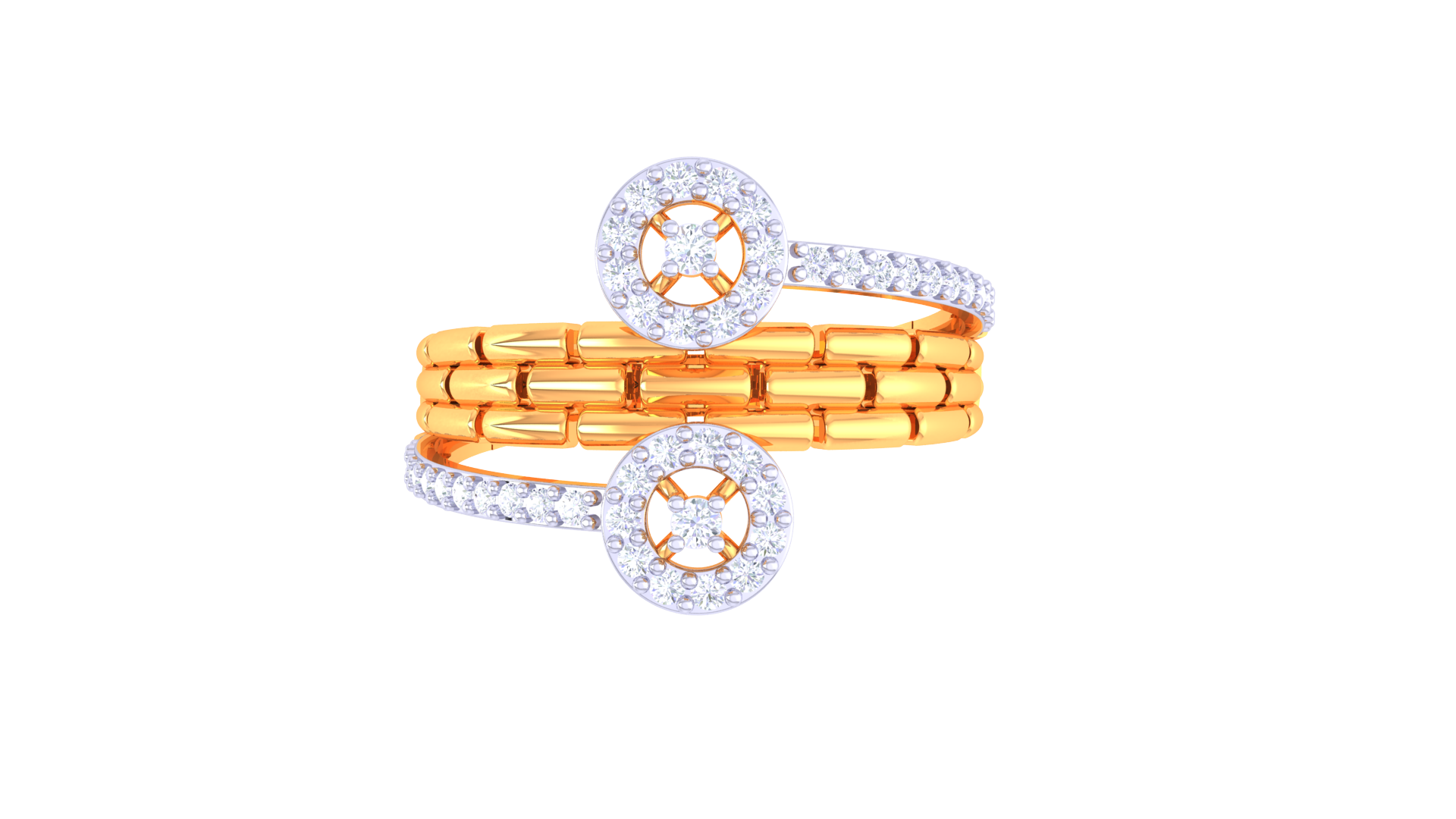 Dual Orbit Sparkle Designer Ring