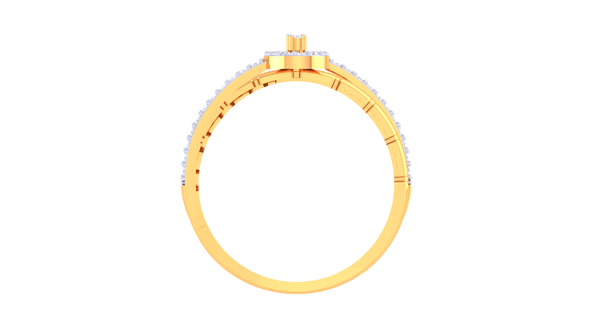 Dual Orbit Sparkle Designer Ring