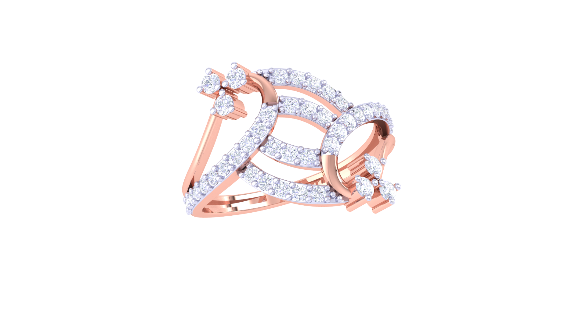 Radiant Flow Multirow Accent Ring