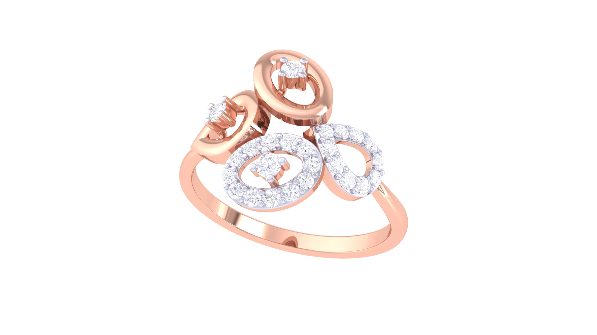 Celestial Trio Oval Sparkle Ring