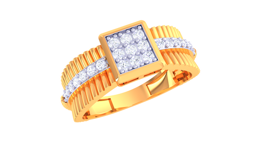 Grid Set Diamond Regal Ring