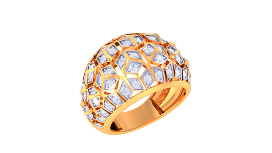Honeycomb Dome Diamond Accent Ring